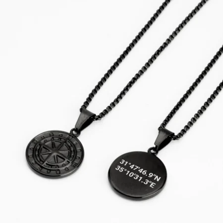 שרשרת מצפן שחור