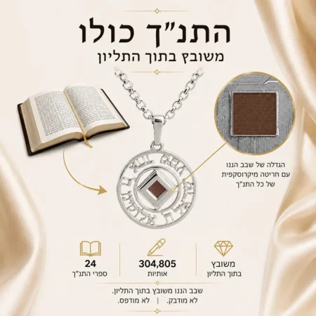 שרשרת שמע ישראל עם שבב ננו תנ״ך • כסף 925