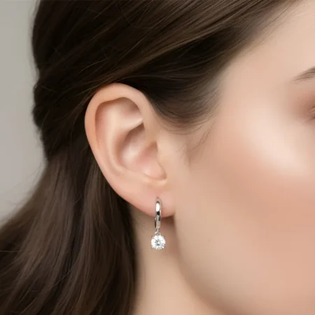 עגילי חישוק יהלום