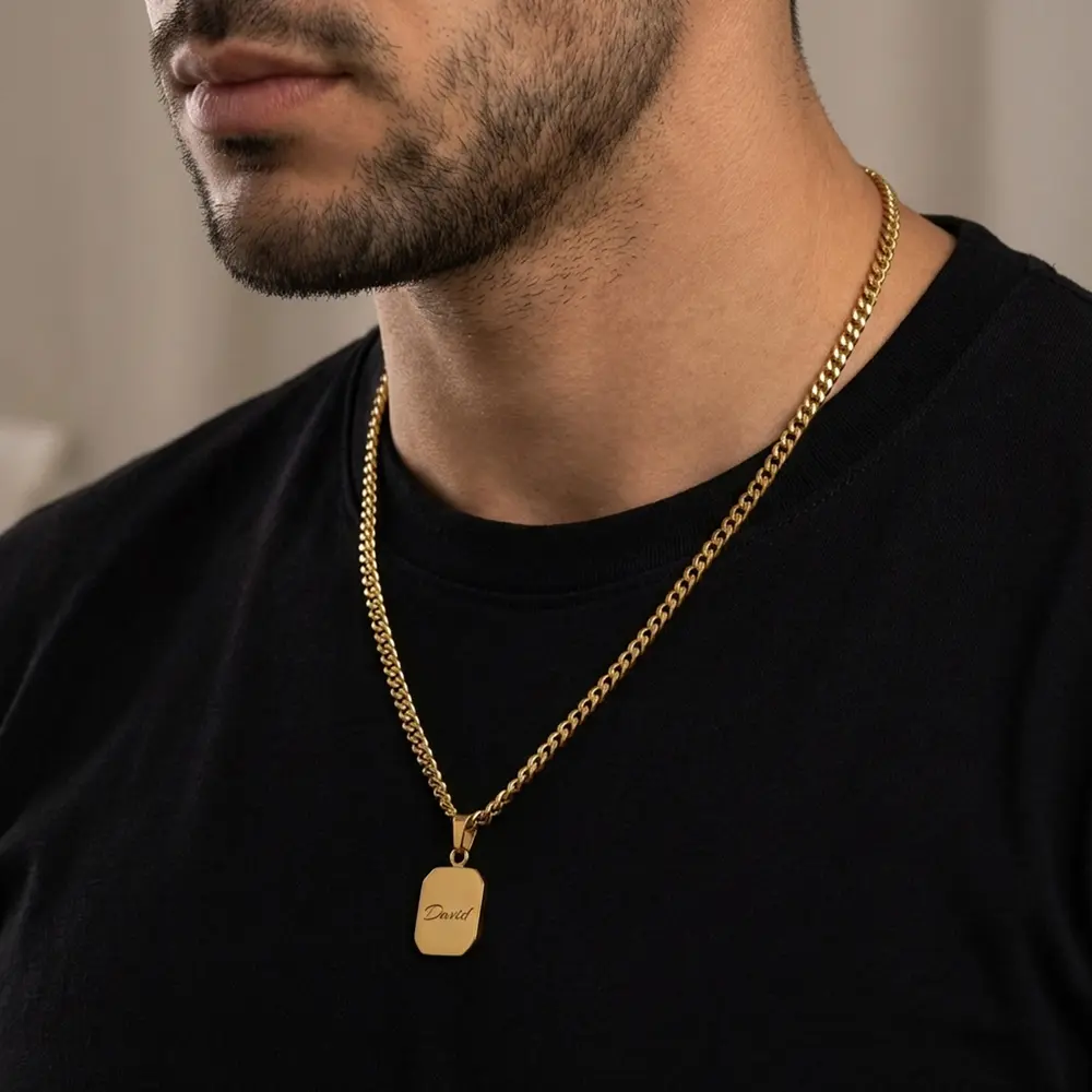 שרשרת תג עם חריטה אישית – תמונה 2