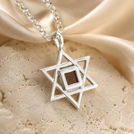 שרשרת מגן דוד עם שבב ננו תנ״ך • כסף 925