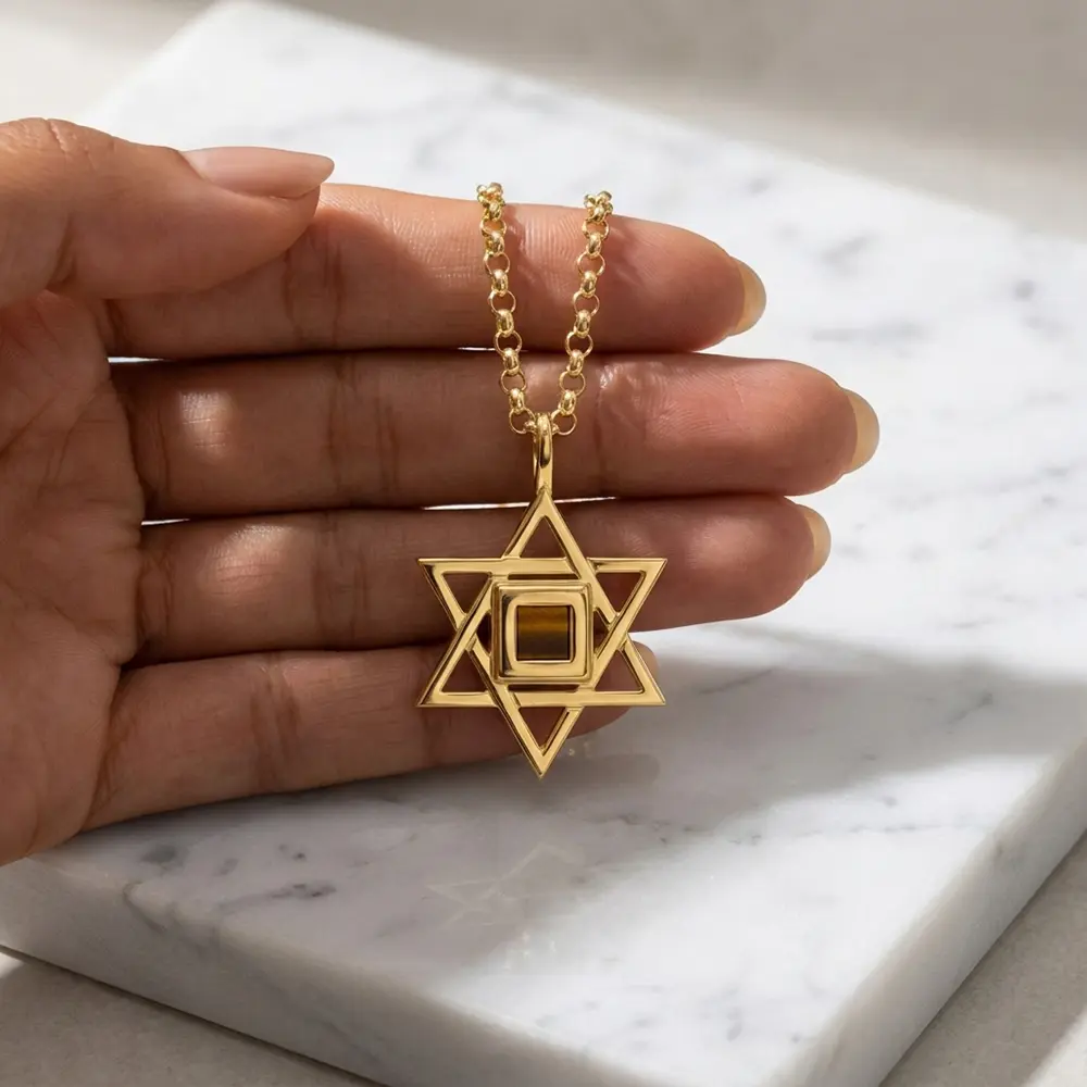 שרשרת מגן דוד מכסף 925 עם התנ״ך כולו