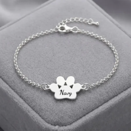 צמיד כף רגל כלב עם חריטה