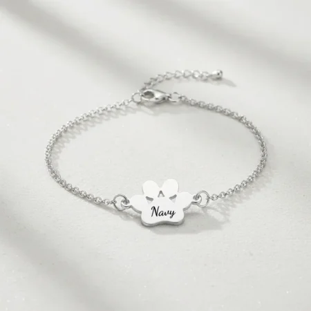 צמיד כף רגל כלב עם חריטה