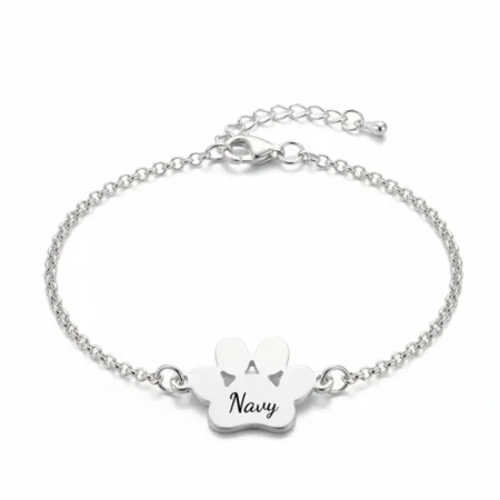 צמיד כף רגל כלב עם חריטה