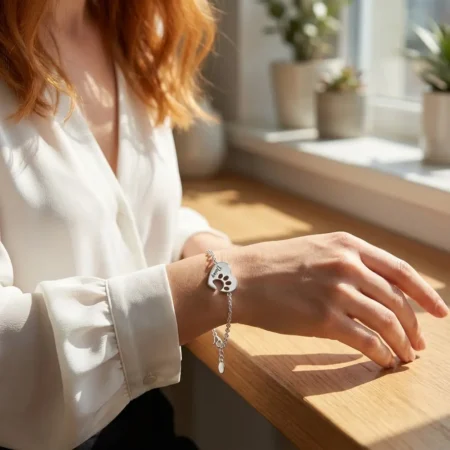 צמיד לב כף רגל כלב וחריטה