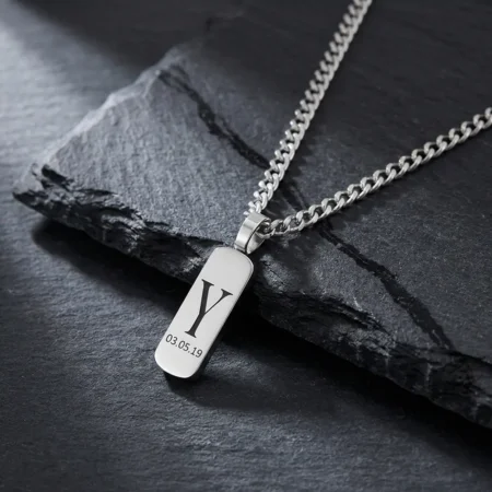 שרשרת בר לגבר עם חריטה בהתאמה אישית