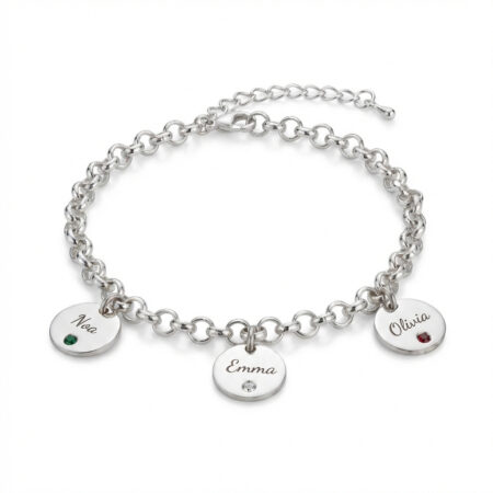 צמיד שמות לאישה עם תליונים