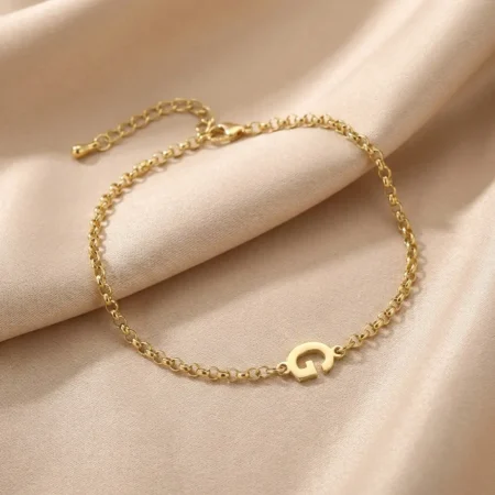 צמיד אות אישי לאישה ציפוי זהב