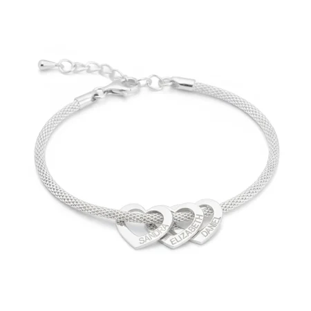 צמיד לבבות לאישה עם שמות הילדים