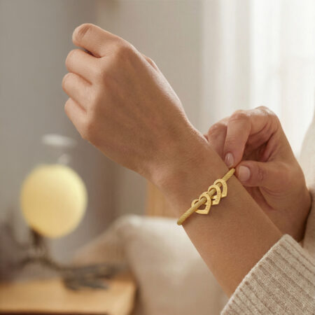 צמיד לבבות לאישה עם שמות הילדים