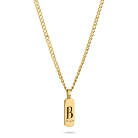 שרשרת בר לגבר עם חריטה בהתאמה אישית