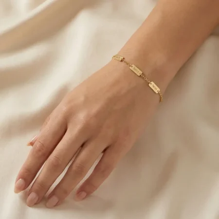 צמיד לאמא עם שמות הילדים זהב 14K