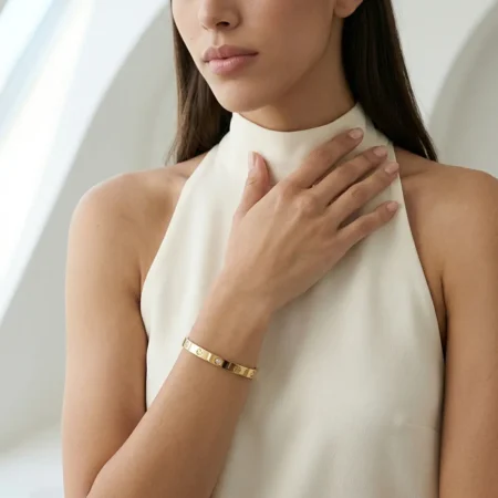 בנגל ציפוי זהב עם זרקונים ותלתן