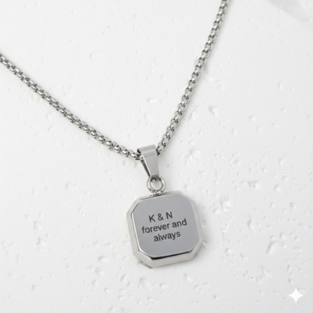 שרשרת תליון לגבר עם חריטה אחורית