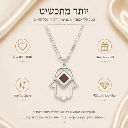 שרשרת חמסה עם שבב ננו תנ״ך • כסף 925