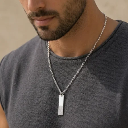 שרשרת טביעת אצבע אישית לגברים