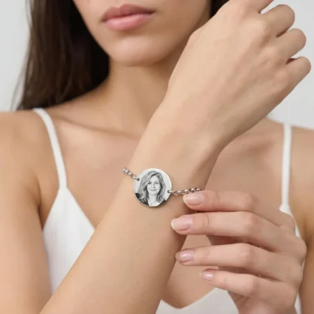 צמיד תמונה תליון עגול